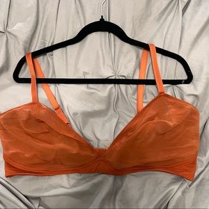 Knix x Ashley Graham burnt orange mesh unlined bra. Sz XXXL++ (40H) New w/o tags